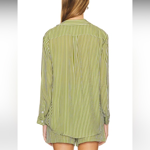 NWT KULE silk Ponza Shirt pea shoot M - Picture 2 of 5